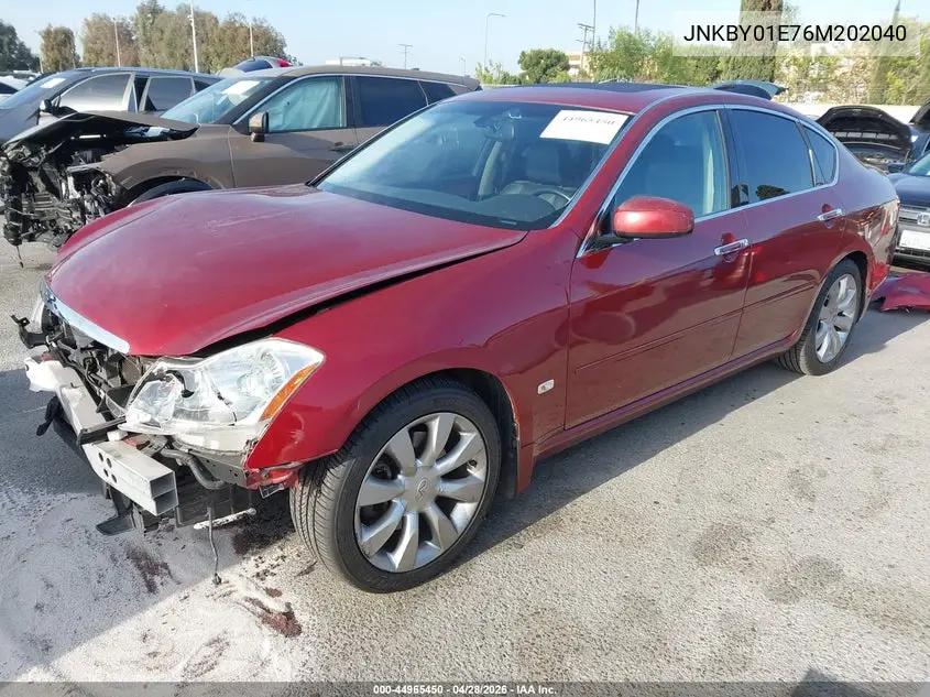 2006 Infiniti M45 VIN: JNKBY01E76M202040 Lot: 44965450