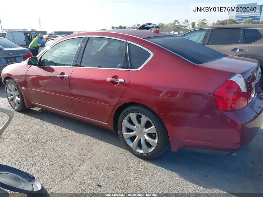2006 Infiniti M45 VIN: JNKBY01E76M202040 Lot: 44965450