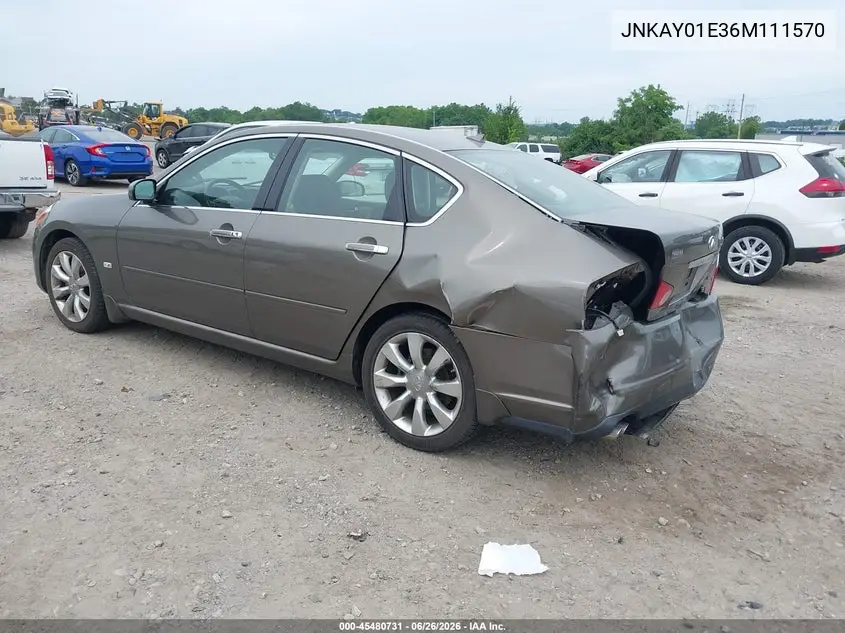 2006 Infiniti M35 VIN: JNKAY01E36M111570 Lot: 45480731