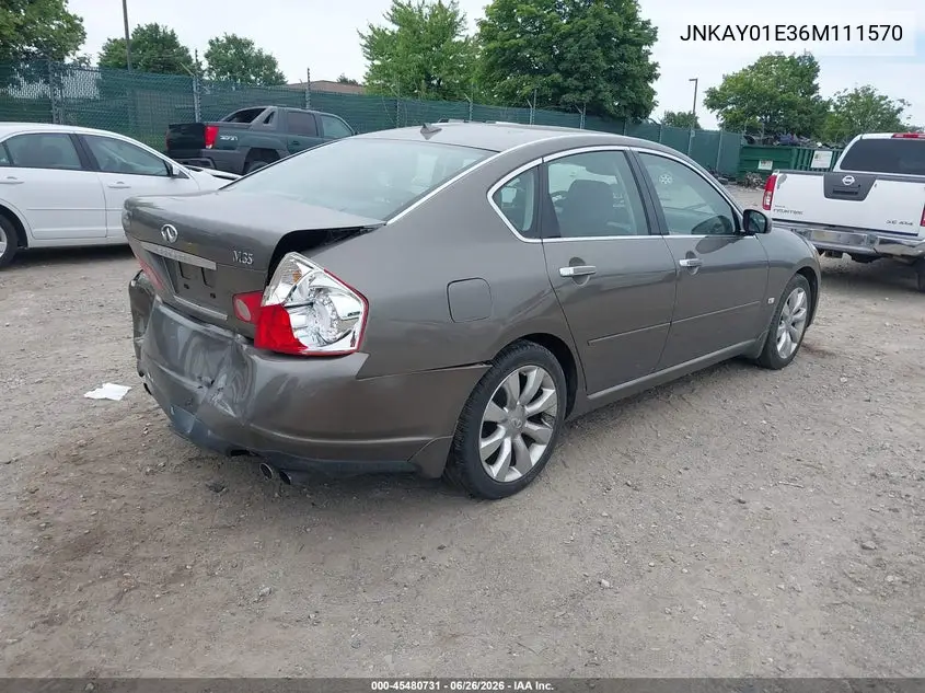 2006 Infiniti M35 VIN: JNKAY01E36M111570 Lot: 45480731