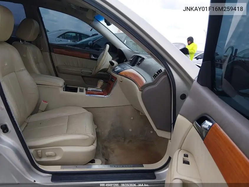 2006 Infiniti M35X VIN: JNKAY01F16M259418 Lot: 45481285