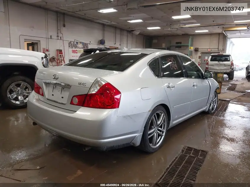 2006 Infiniti M45 Sport VIN: JNKBY01EX6M203747 Lot: 45490924