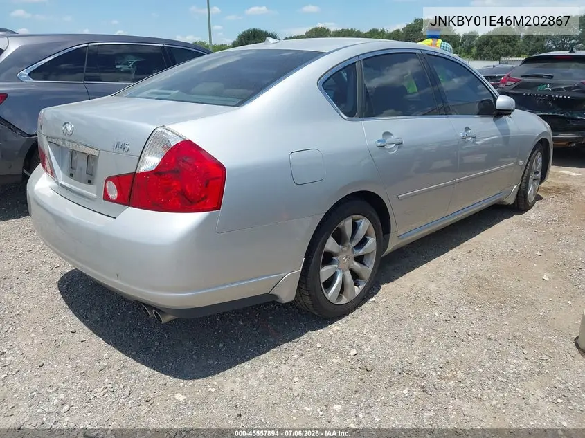 2006 Infiniti M45 VIN: JNKBY01E46M202867 Lot: 45557894