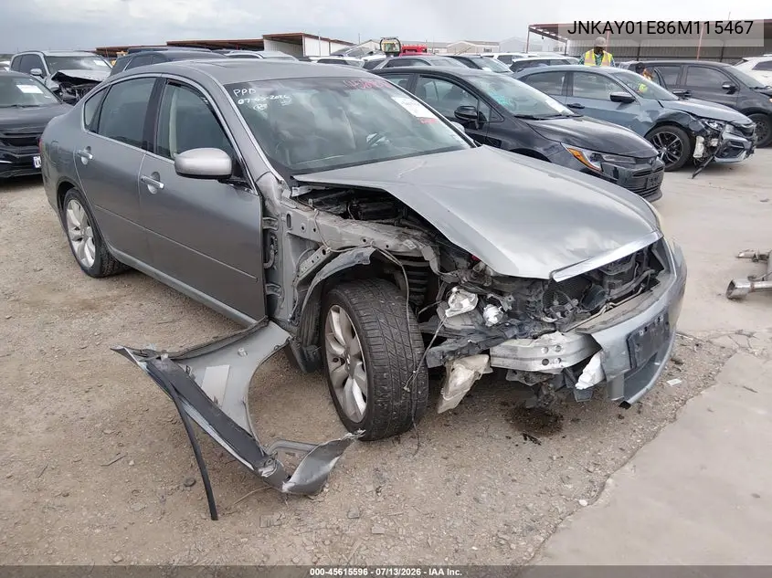 2006 Infiniti M35 VIN: JNKAY01E86M115467 Lot: 45615596