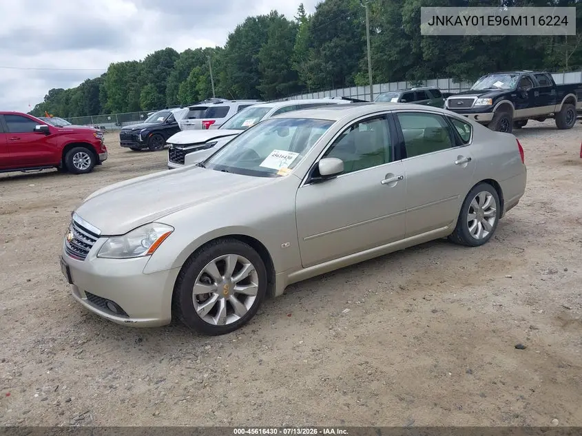 2006 Infiniti M35 VIN: JNKAY01E96M116224 Lot: 45616430