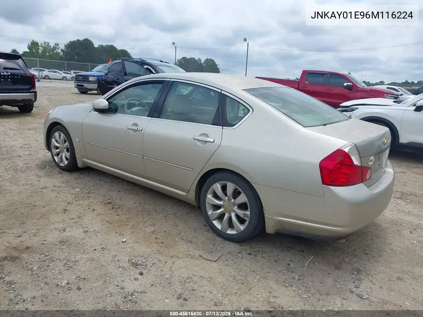 2006 Infiniti M35 VIN: JNKAY01E96M116224 Lot: 45616430
