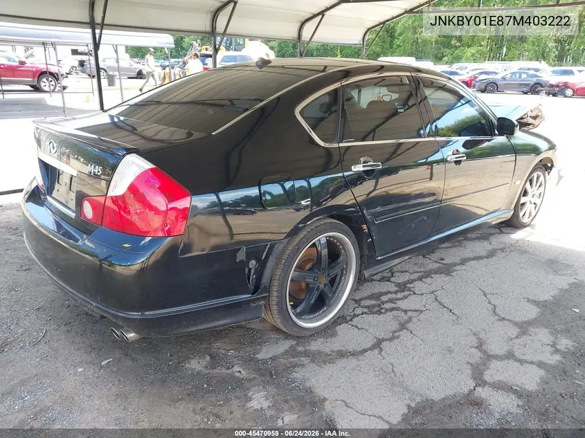 2007 Infiniti M45 Sport VIN: JNKBY01E87M403222 Lot: 45470959