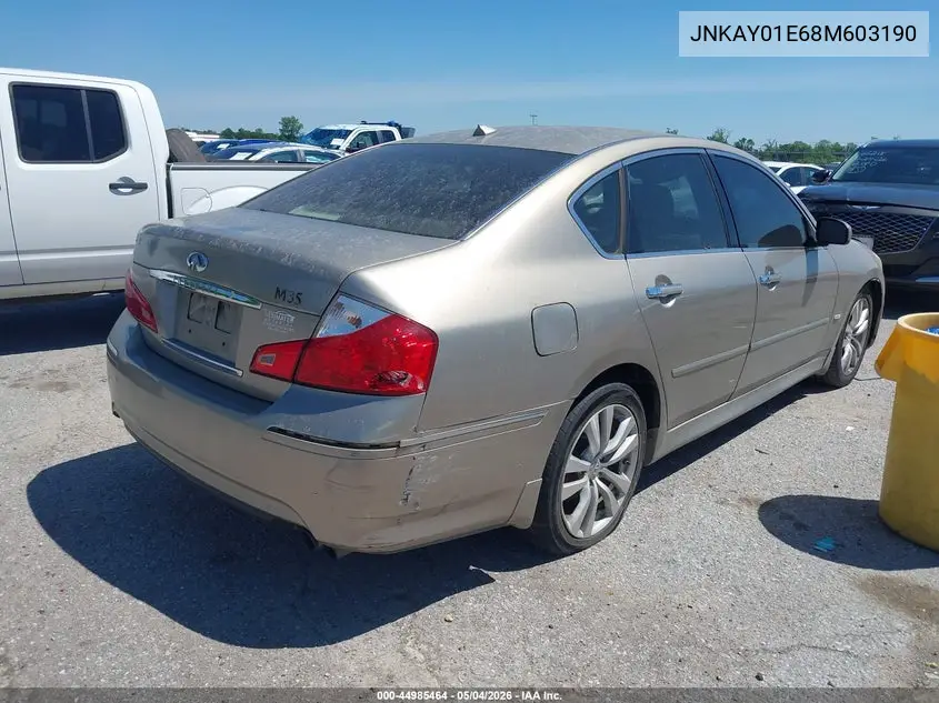 2008 Infiniti M35 VIN: JNKAY01E68M603190 Lot: 44985464