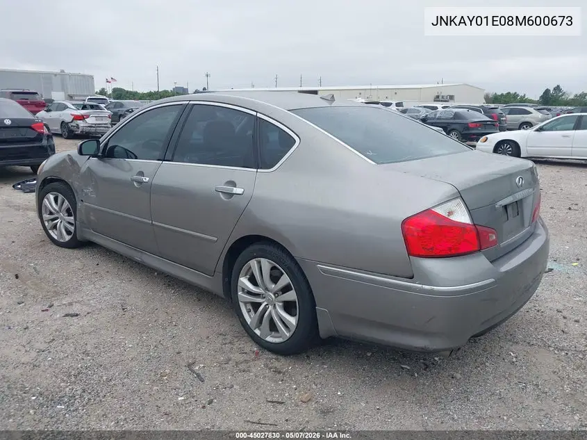 2008 Infiniti M35 VIN: JNKAY01E08M600673 Lot: 45027830