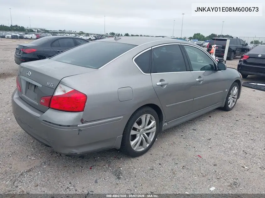 2008 Infiniti M35 VIN: JNKAY01E08M600673 Lot: 45027830