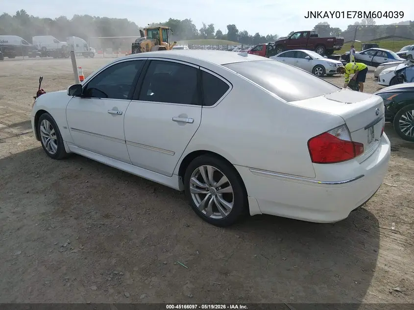 2008 Infiniti M35 VIN: JNKAY01E78M604039 Lot: 45166097