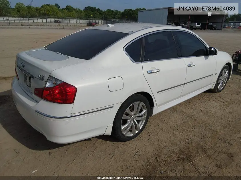 2008 Infiniti M35 VIN: JNKAY01E78M604039 Lot: 45166097