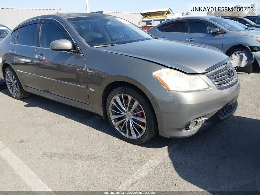 2008 Infiniti M35X VIN: JNKAY01F58M650753 Lot: 45200304