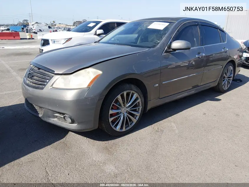 2008 Infiniti M35X VIN: JNKAY01F58M650753 Lot: 45200304