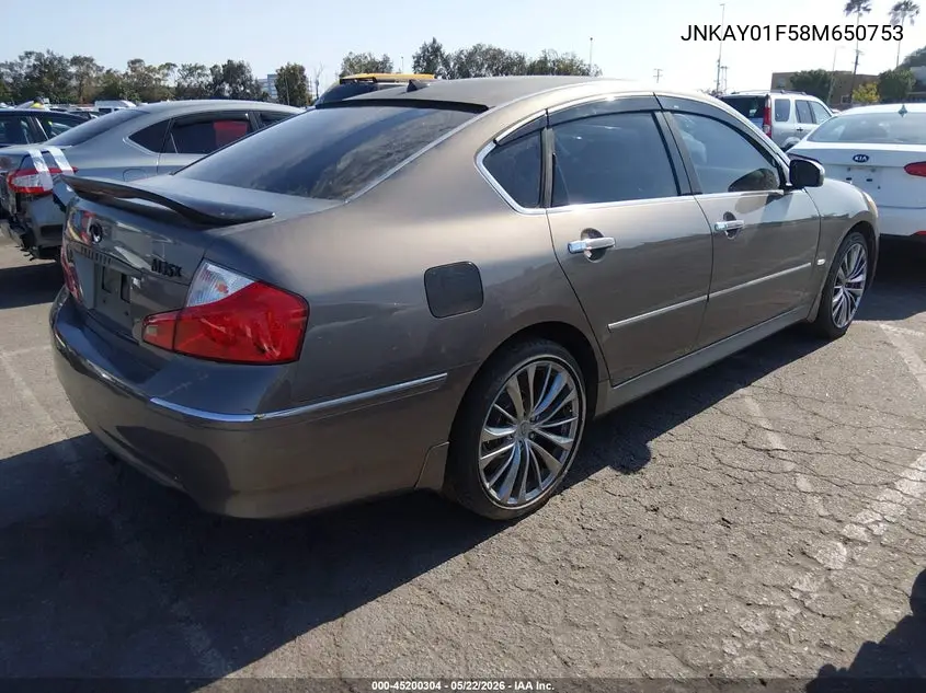 2008 Infiniti M35X VIN: JNKAY01F58M650753 Lot: 45200304