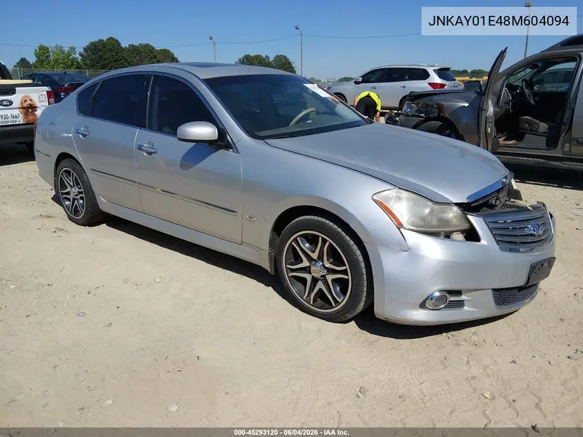 2008 Infiniti M35 VIN: JNKAY01E48M604094 Lot: 45293120