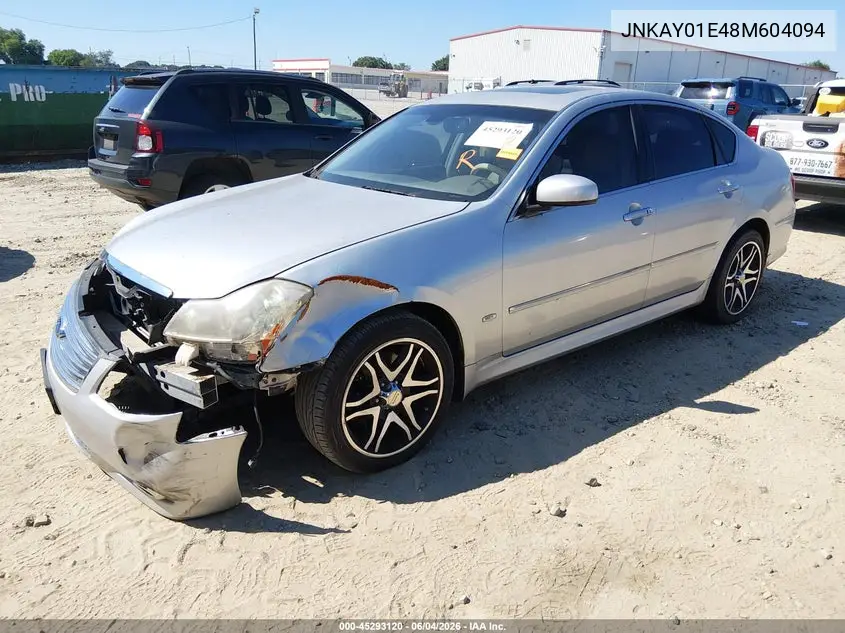 2008 Infiniti M35 VIN: JNKAY01E48M604094 Lot: 45293120