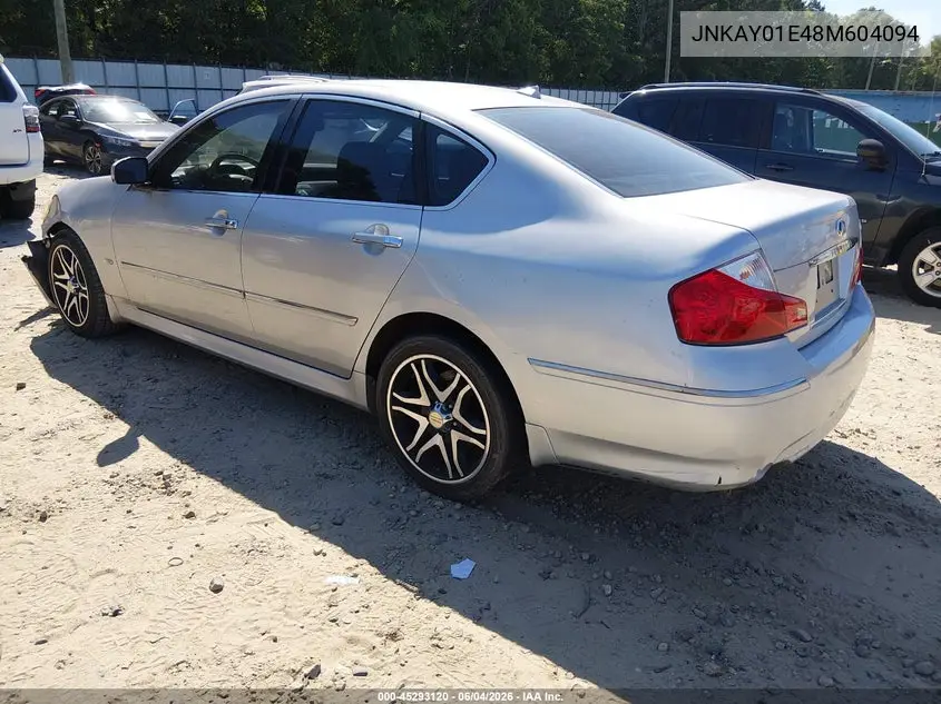 2008 Infiniti M35 VIN: JNKAY01E48M604094 Lot: 45293120