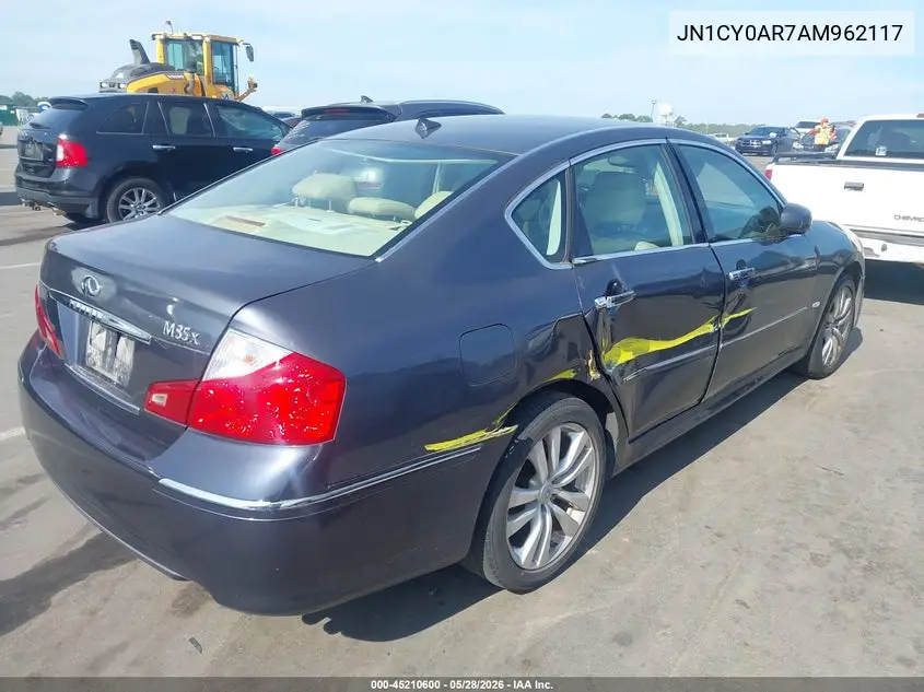 2010 Infiniti M35X VIN: JN1CY0AR7AM962117 Lot: 45210600