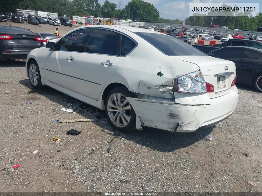 2010 Infiniti M35 VIN: JN1CY0AP9AM911751 Lot: 45529772