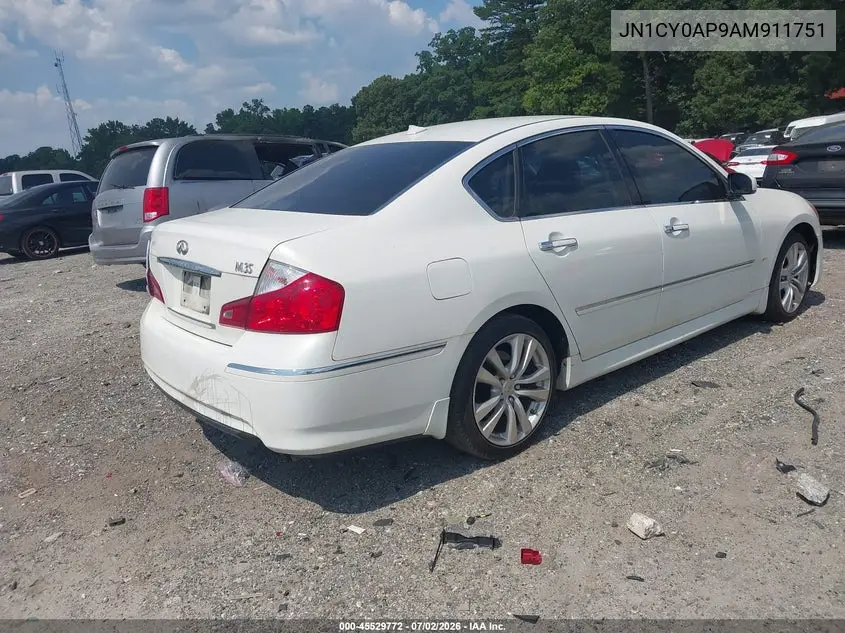 2010 Infiniti M35 VIN: JN1CY0AP9AM911751 Lot: 45529772