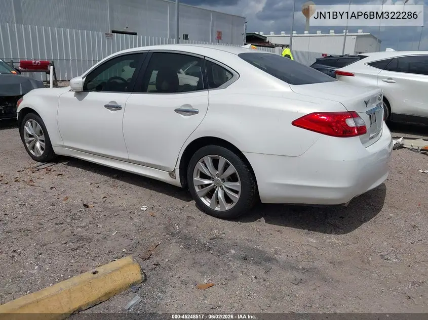2011 Infiniti M37 VIN: JN1BY1AP6BM322286 Lot: 45248517