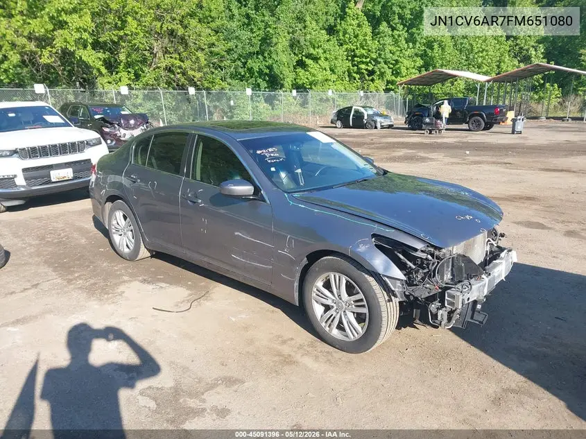 2015 Infiniti Q40 VIN: JN1CV6AR7FM651080 Lot: 45091396