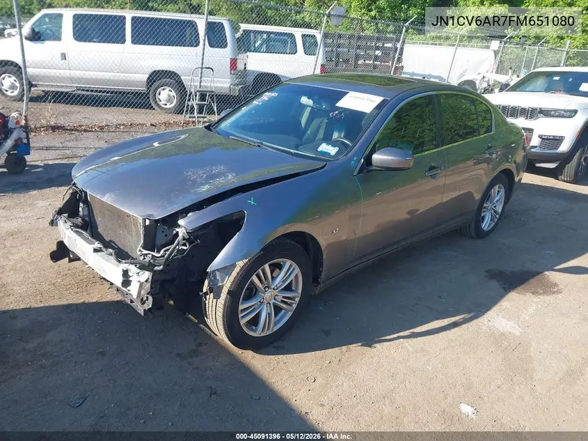 2015 Infiniti Q40 VIN: JN1CV6AR7FM651080 Lot: 45091396