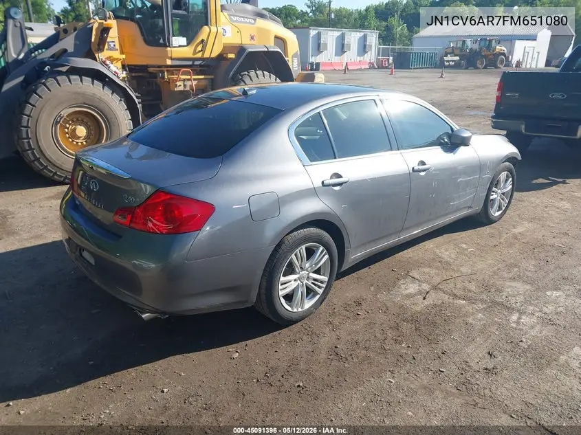 2015 Infiniti Q40 VIN: JN1CV6AR7FM651080 Lot: 45091396