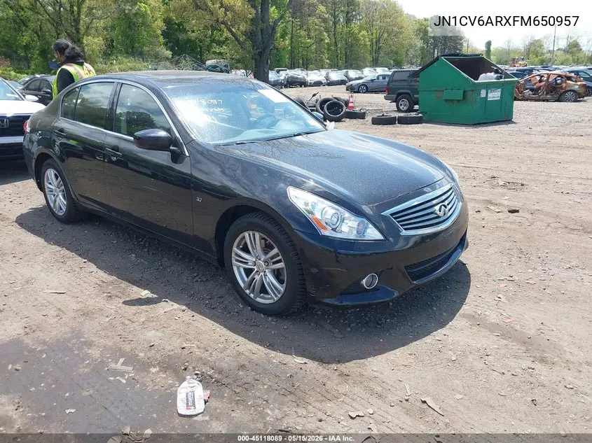 2015 Infiniti Q40 VIN: JN1CV6ARXFM650957 Lot: 45118089