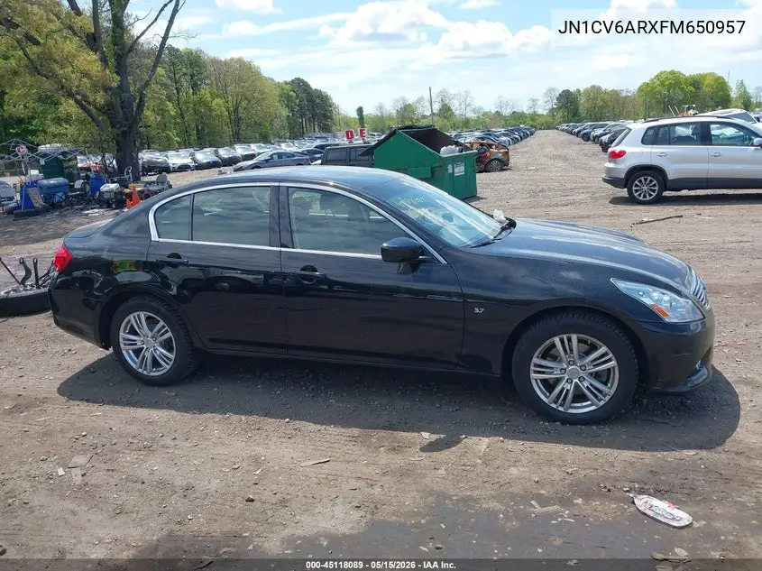2015 Infiniti Q40 VIN: JN1CV6ARXFM650957 Lot: 45118089