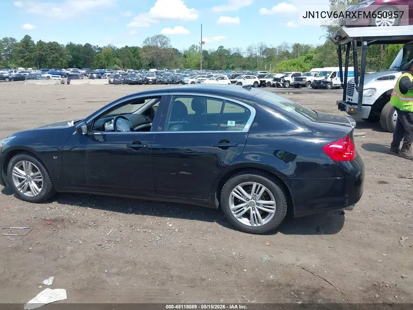 2015 Infiniti Q40 VIN: JN1CV6ARXFM650957 Lot: 45118089