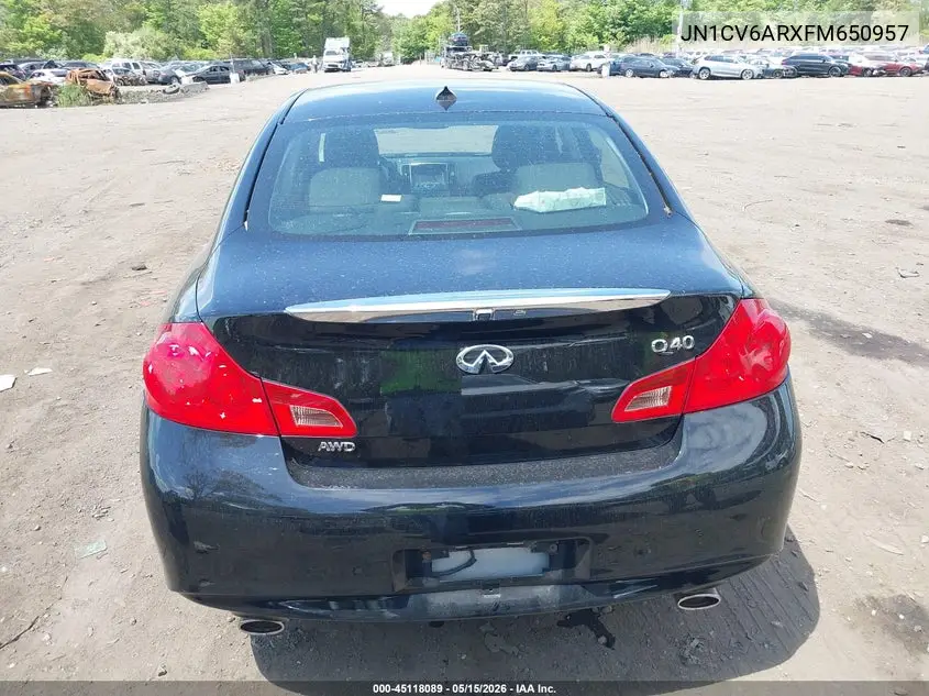 2015 Infiniti Q40 VIN: JN1CV6ARXFM650957 Lot: 45118089