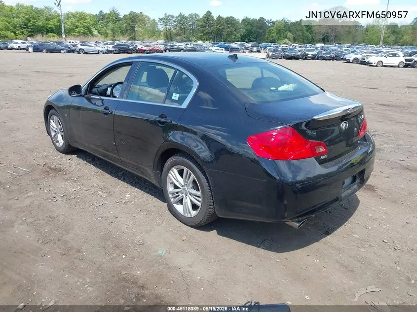2015 Infiniti Q40 VIN: JN1CV6ARXFM650957 Lot: 45118089