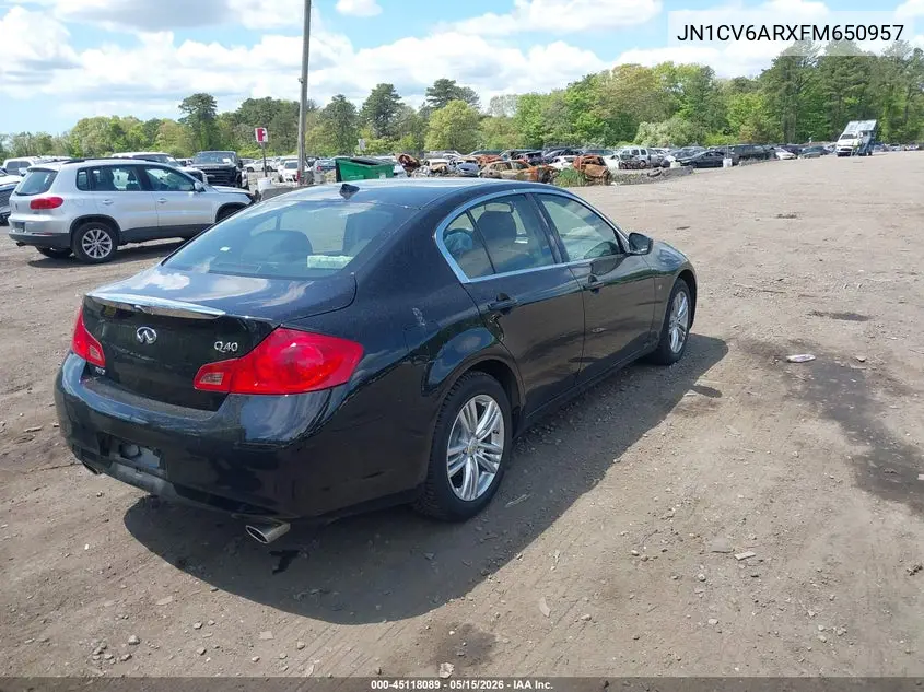 2015 Infiniti Q40 VIN: JN1CV6ARXFM650957 Lot: 45118089