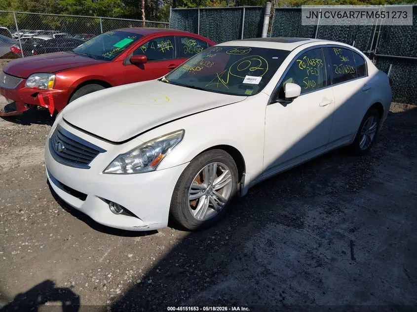 2015 Infiniti Q40 VIN: JN1CV6AR7FM651273 Lot: 45151653