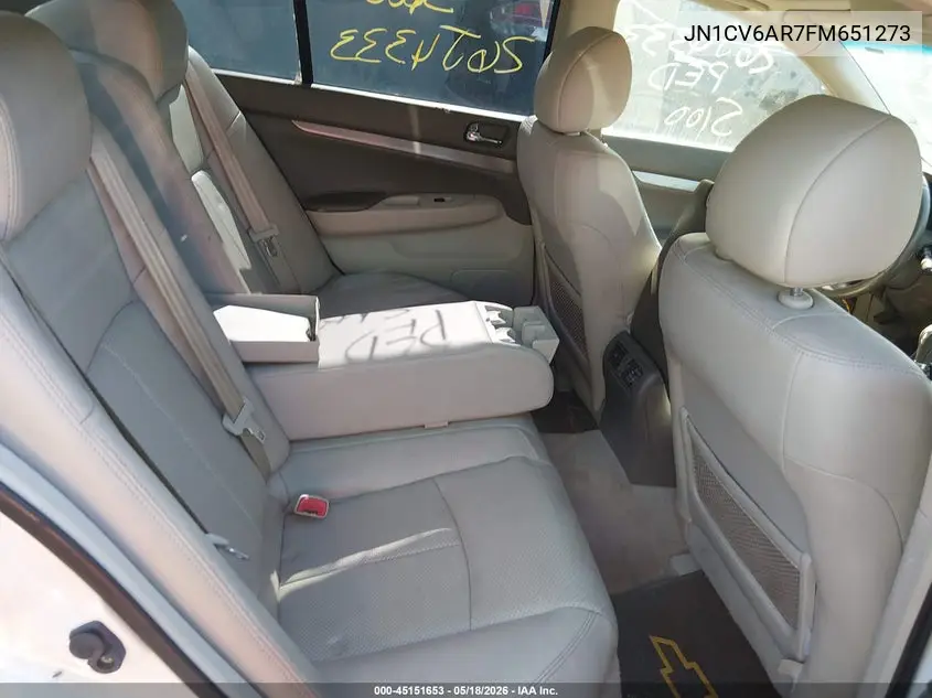 2015 Infiniti Q40 VIN: JN1CV6AR7FM651273 Lot: 45151653
