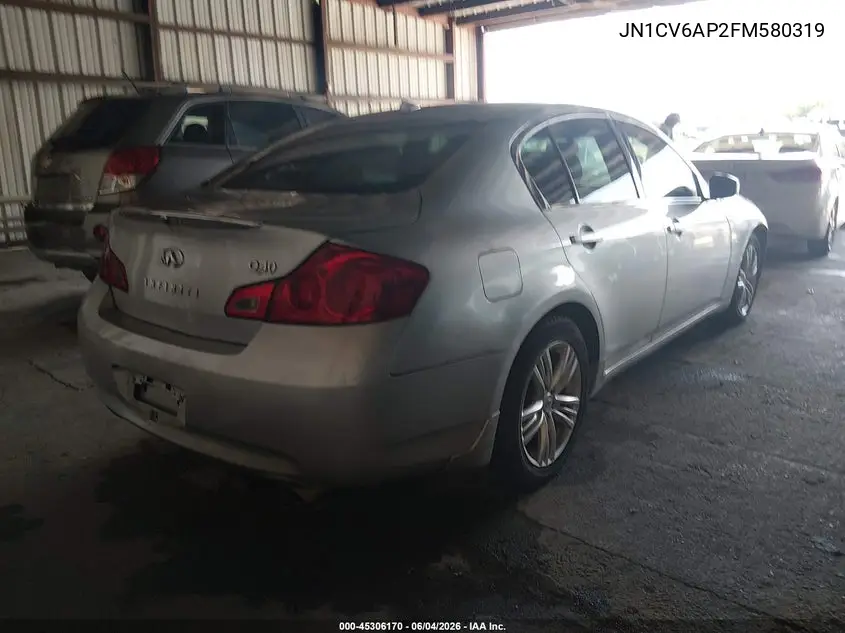 2015 Infiniti Q40 VIN: JN1CV6AP2FM580319 Lot: 45306170