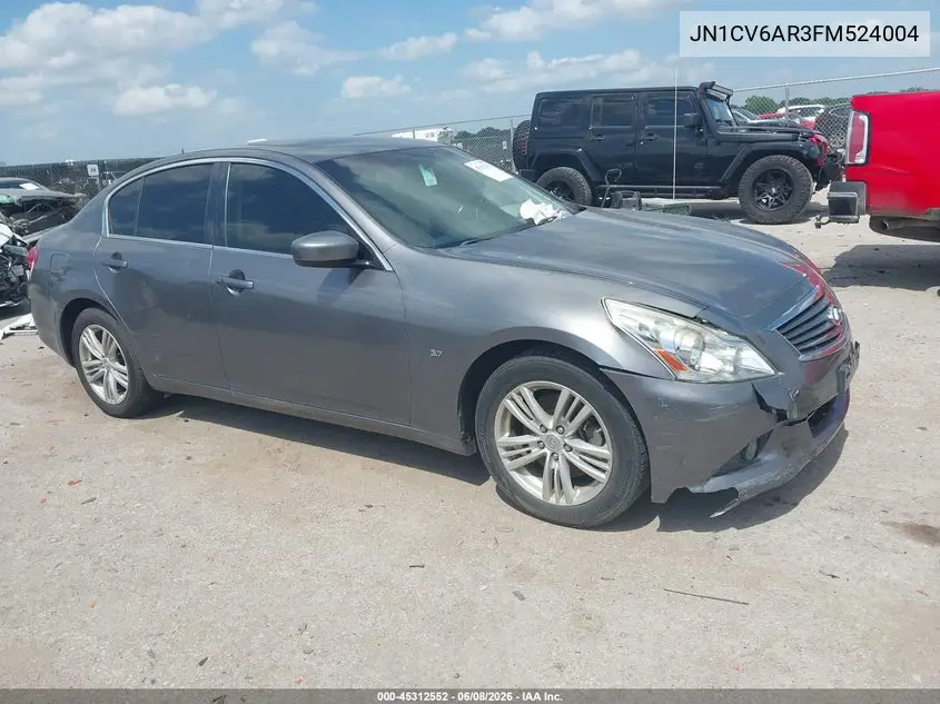 2015 Infiniti Q40 VIN: JN1CV6AR3FM524004 Lot: 45312552