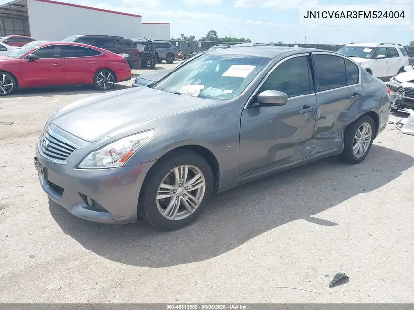 2015 Infiniti Q40 VIN: JN1CV6AR3FM524004 Lot: 45312552