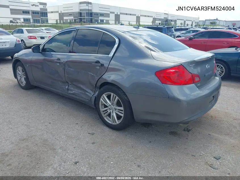 2015 Infiniti Q40 VIN: JN1CV6AR3FM524004 Lot: 45312552