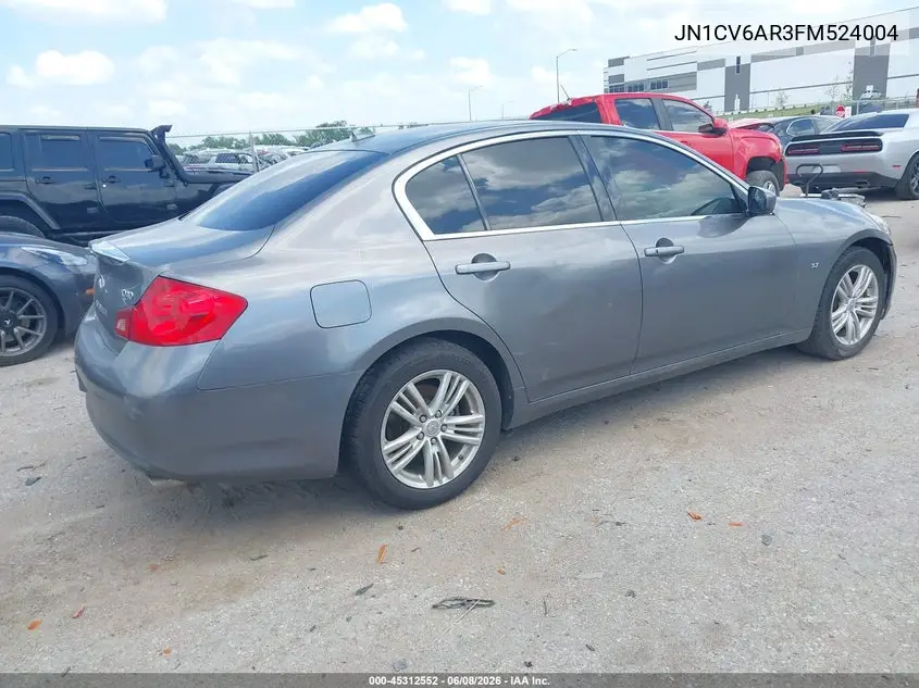 2015 Infiniti Q40 VIN: JN1CV6AR3FM524004 Lot: 45312552