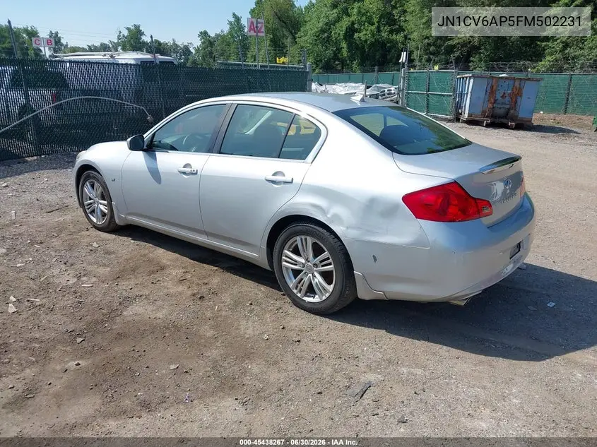 2015 Infiniti Q40 VIN: JN1CV6AP5FM502231 Lot: 45438267