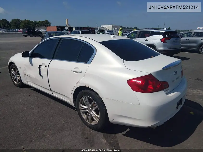 2015 Infiniti Q40 VIN: JN1CV6ARXFM521214 Lot: 45476308