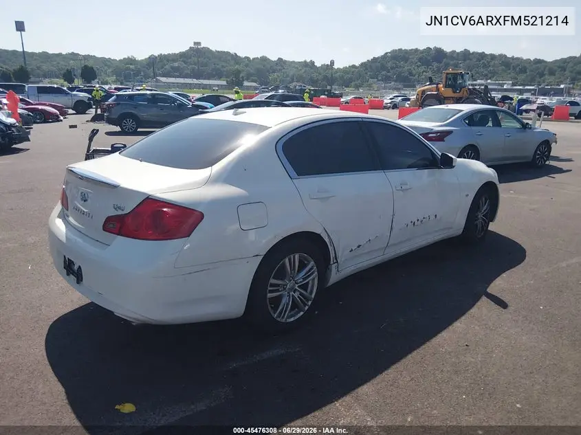 2015 Infiniti Q40 VIN: JN1CV6ARXFM521214 Lot: 45476308