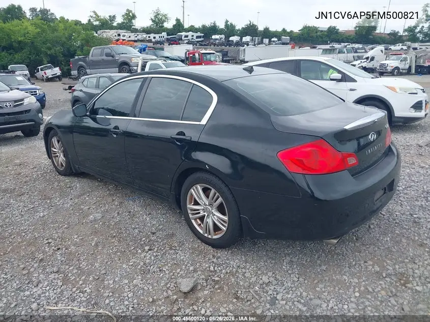 2015 Infiniti Q40 VIN: JN1CV6AP5FM500821 Lot: 45500120