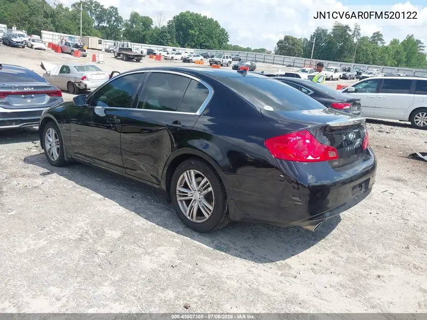 2015 Infiniti Q40 VIN: JN1CV6AR0FM520122 Lot: 45507305