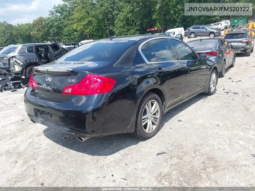 2015 Infiniti Q40 VIN: JN1CV6AR0FM520122 Lot: 45507305