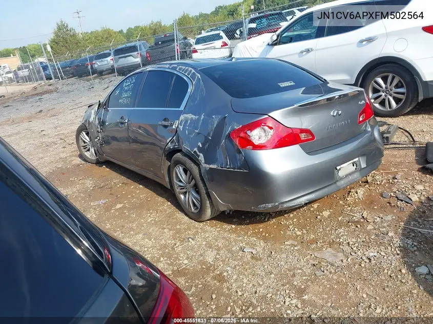2015 Infiniti Q40 VIN: JN1CV6APXFM502564 Lot: 45551631