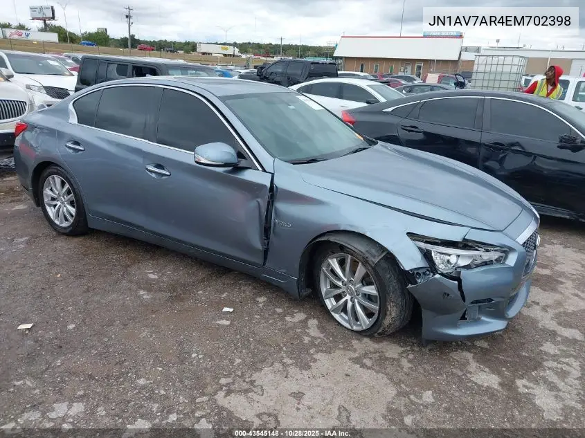 JN1AV7AR4EM702398 2014 Infiniti Q50 Hybrid Premium